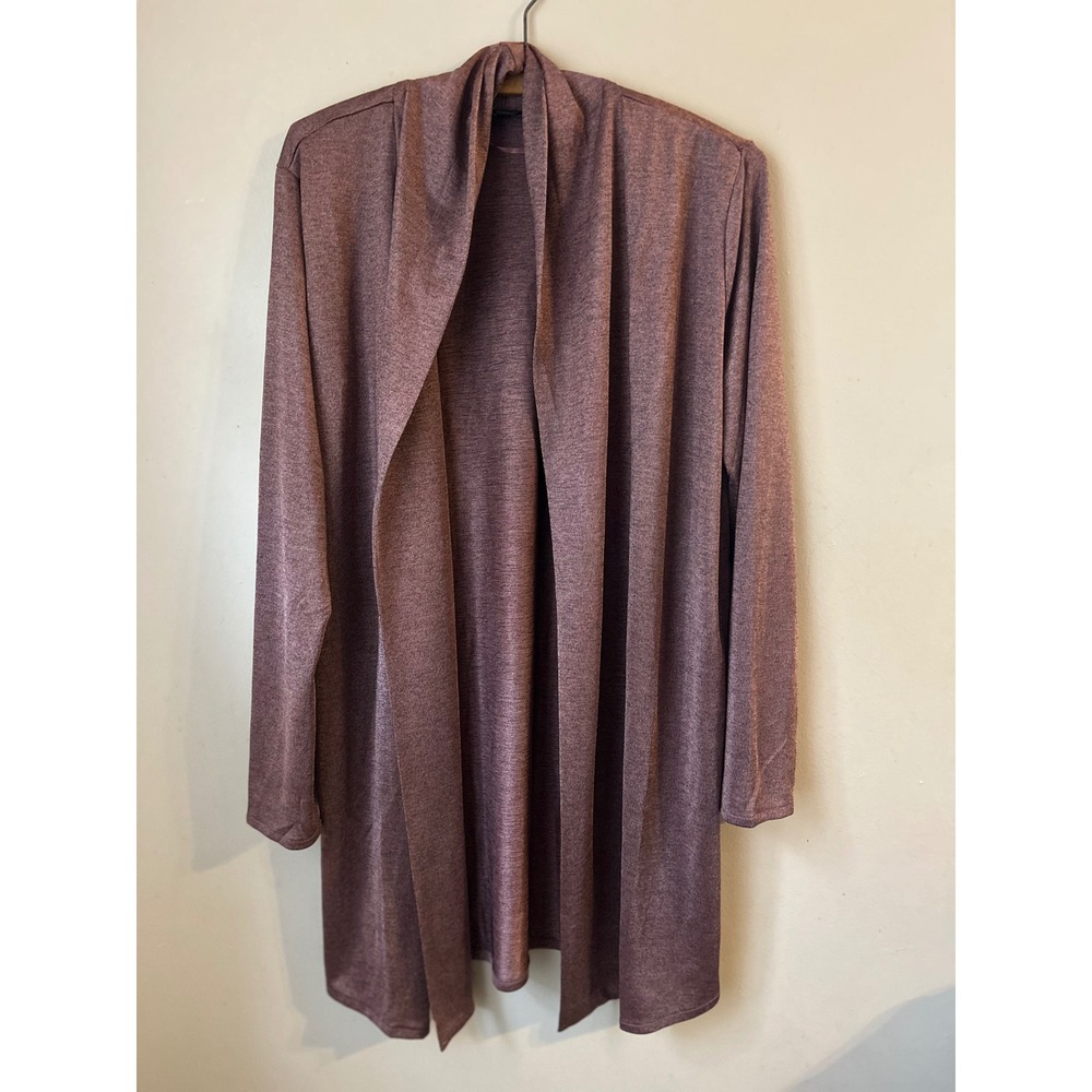 Joan Vass New York‎ Women's L/G Duster Cardigan Shawl Collar Sparkle Knit